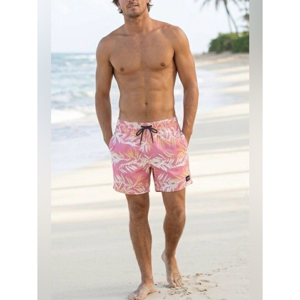 Quiksilver D Floral Fade Volley 17" Swim Shorts Beach Boardshorts Size Medium